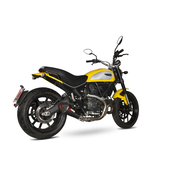 Scorpion Exhaust Ducati Scrambler 800 2015 - 2022 Serket Taper Slip-on Carbon Fibre Sleeve
